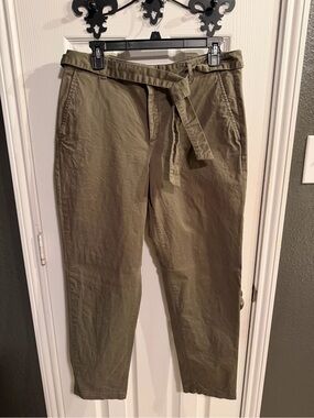 Banana Republic Factory Olive Cotton Belted Chinos